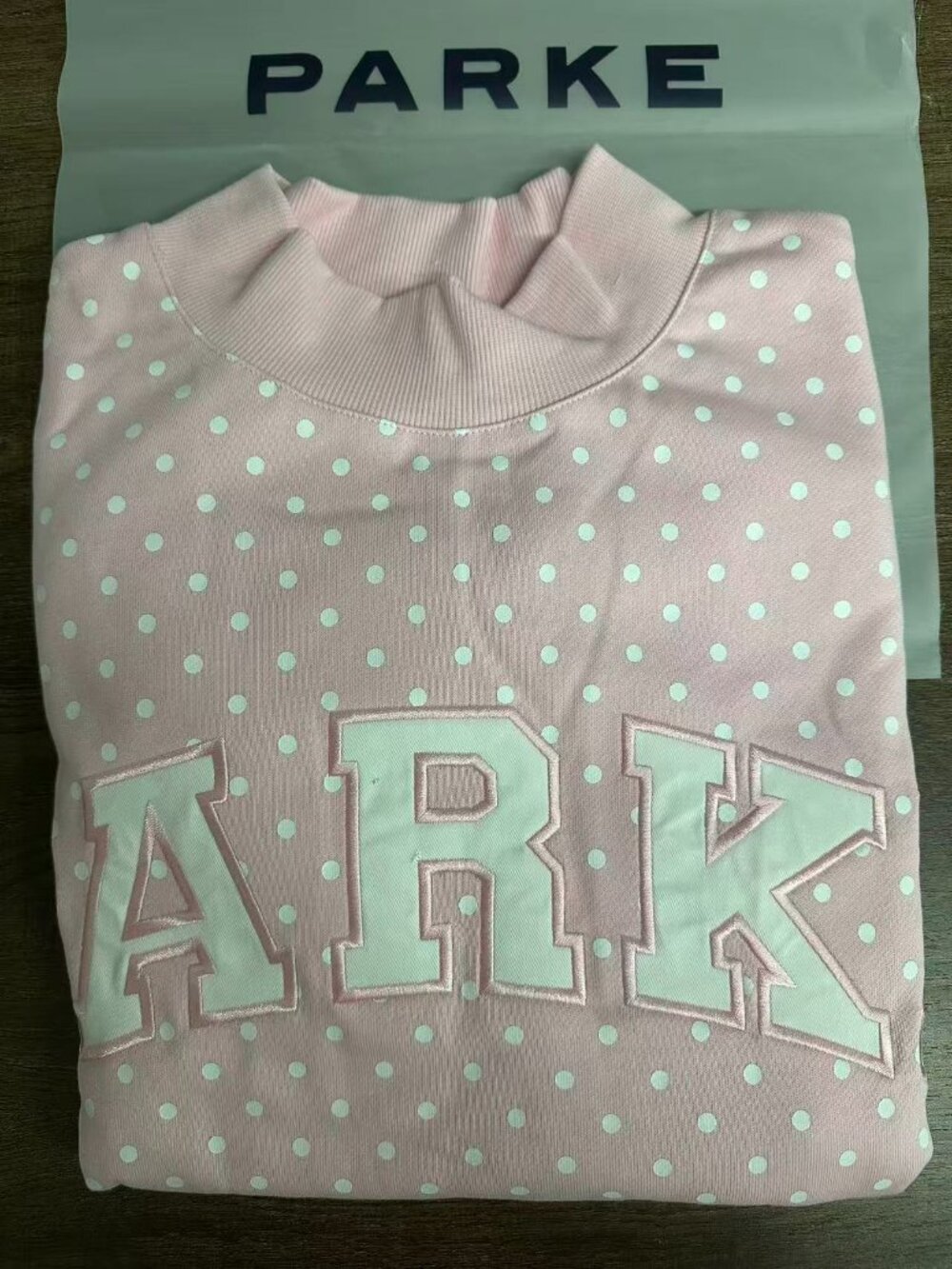 PARKE Polka Dot Mock Neck Sweatshirt